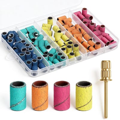Mini Nagelboren - Schuurbanden Set - Nagelverzorging - 180 Fijne Korrels - 100 Stuks - Multicolor
