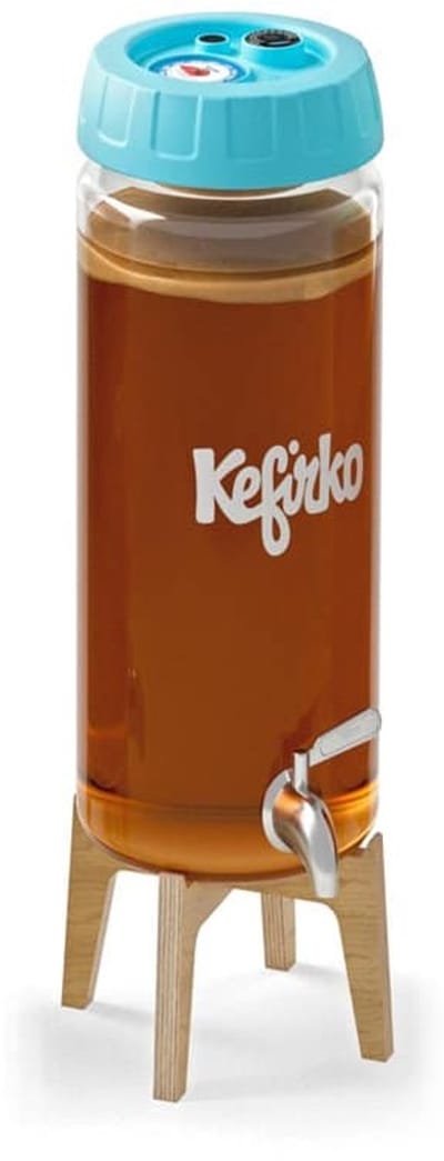 KefirKo kombucha fermenter met standaard en kraantje 4 l blauw