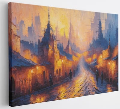 Saammp Canvas Schilderij - Stad - Abstract - 30x20 - Foto op canvas - Wanddecoratie - Muurdecoratie Woonkamer - Slaapkamer decoratie - Canvas Print
