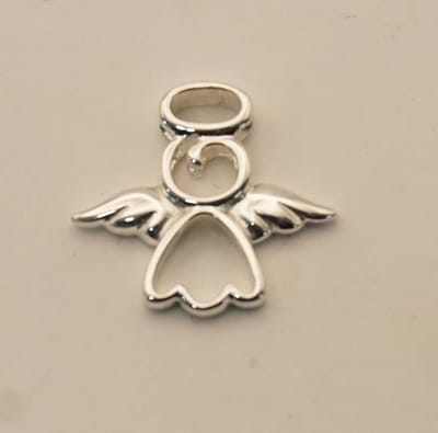 Zilveren hanger engeltje - sterling zilveren hanger van een klein engeltje - hangertje voor aan halsketting engel - prachtige 925 zilveren kettinghanger van een engel - silver pendant angel