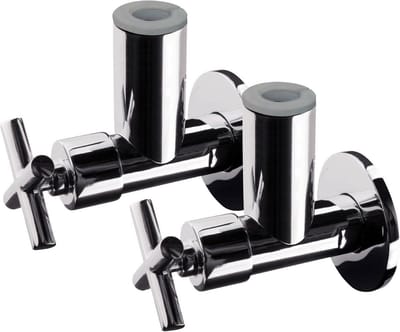 Set van 2 Hoekstopkraan met Slijtvaste Afdichting 1/2 Inch Chroom