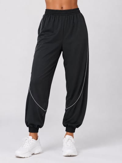 SparkNine Shadowflex dames joggingsbroek - losse fit - met elastische banden - S - zwart - training - hoge taille - lichtgewicht & comfortabel