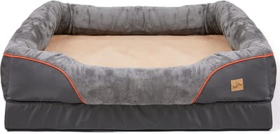 BingoPaw Grote Hondenbank – Wasbaar Orthopedisch Hondenbed met Afneembare Hoes – Waterdicht Hondenkussen met U-vormige Rand – Huisdierenbed – 83x57x25 cm