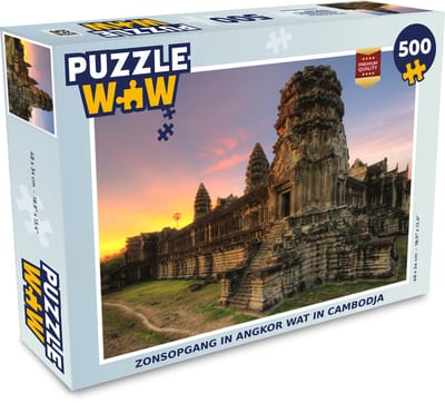 Puzzel Zonsopgang in Angkor Wat in Cambodja - Legpuzzel - Puzzel 500 stukjes