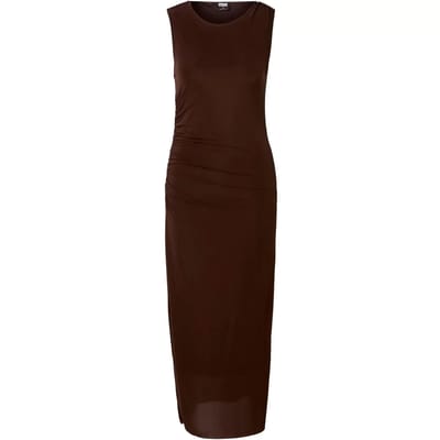 Urban Classics - Ruffled Mesh Lange jurk - XS - Bruin