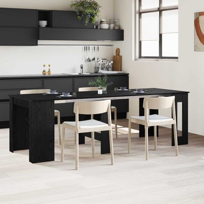 vidaXL - Eettafel - 240 - x - 85 - x - 75 - cm - Bewerkt - hout - Zwart - eiken - Rechthoekig