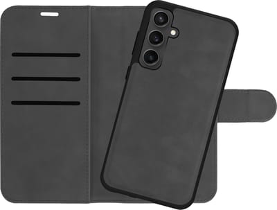 Cazy hoesje geschikt voor Samsung Galaxy A55 Hoesje met Pasjeshouder - Uitneembare 2-in-1 Premium Bookcase - Zwart