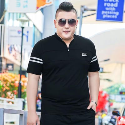 Chao Merk Dikke Mannen Dikke Plus Size Los Staande Kraag T-shirt Dikke Man Oversized Populair Body Shirt Tops 7XL