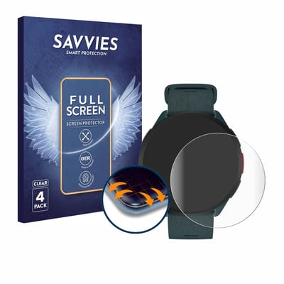 Savvies - Screenprotector voor Polar Pacer - Folie Beschermfolie transparant volledig dekking 4 Stuks