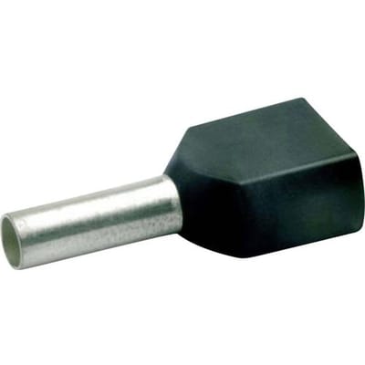 Klauke 8728 Dubbele adereindhulzen 1.5 mm² Deels geïsoleerd Zwart 1000 stuk(s)