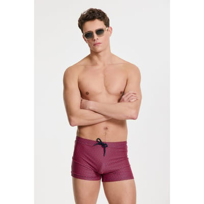 Shiwi Sep Swim Boxer Geo Tile Red Hibiscus Geo Tile Maat: XXL | Zwembroeken Outlet | Heren | Rood