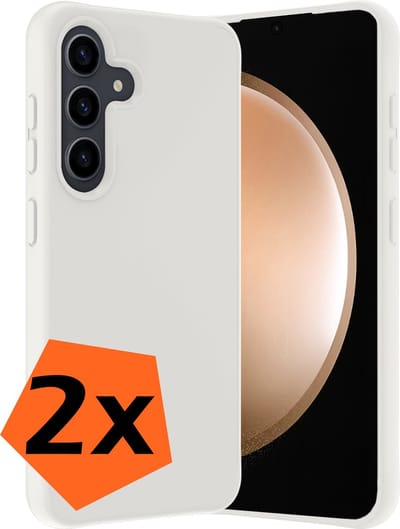 Hoes - 2 Stuks - Geschikt voor Samsung Galaxy S23 FE - Sterk & Shockproof - Case Siliconen - Back Cover - Telefoon Hoes - Wit