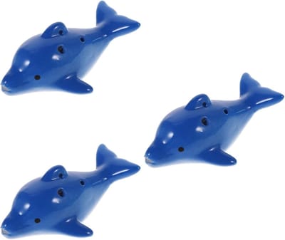 Keramische Ocarina Set - Muziek Instrument - Beginners Leren - 6-Holes Ontwerp - 3 Stuks Set - Blauw