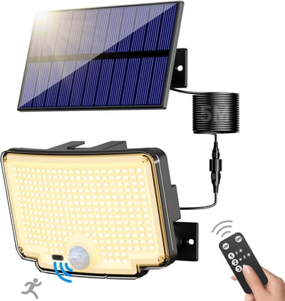 Zonnelampen met Bewegingsmelder voor Buiten - 310 LEDs, Warmwit, IP65 Waterdicht, 3 Modi