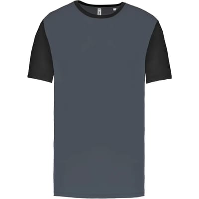 Tweekleurig herenshirt jersey met korte mouwen 'Proact' Grey/Black - 3XL