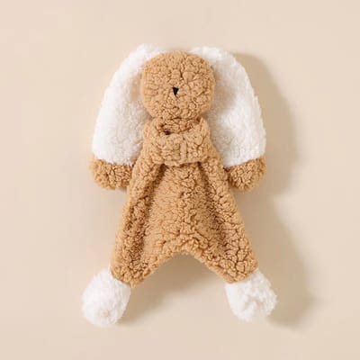 Il Bambini - heerlijke zachte grote knuffel - bruin konijn - met ratel - knuffeldoekje - kraamcadeau - babykado