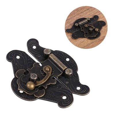 Dailygoods- Hasp Antiek Design - Kast Box Lock - Zinklegering - Brons - Eenvoudig te Installeren - Geschikt voor Houten Kisten - Kastslot
