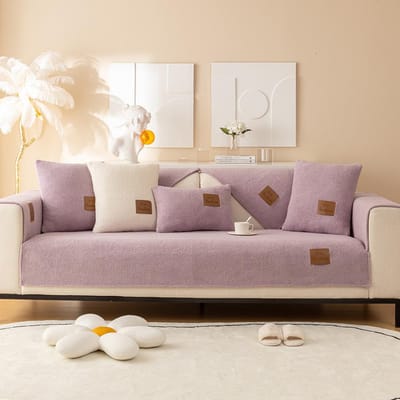 Winter Warm Verdikken Lam Pluche Bankhanddoek Mode Effen Kleur Zachte Modulaire Bankhoezen voor Woonkamer Antislip Bankovertrek 70x70cm 1pc