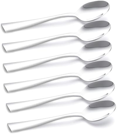 Dailygoods- Koffielepels 6 Stuks - Roestvrij Staal - Hoogglans Gepolijst - Modern Design - Vaatwasbestendig - Lengte 13,5 cm - Theelepels