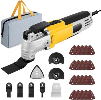 300W Multifunctioneel Oscillerend Gereedschap – 6 Variabele Snelheden (15.000-22.000 RPM) | Inclusief 28-delige Accessoireset Voor Snijden, Graveren, Boren, Schuren & Polijsten