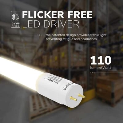 HOFTRONIC LED TL armatuur 120cm - T8 (G13) - 18 Watt 1980 lumen (110lm/W) - 3000K Warm wit (830) - Flikkervrij - IP20 Stofdicht