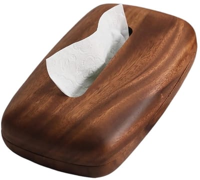 Ynkkvre - Tissue Box - Tissuedoos - Tissuebox houder - Tissue box vierkant - Hout tissuebox - Zakdoekjeshouder - Walnoot hout - Magnetisch deksel