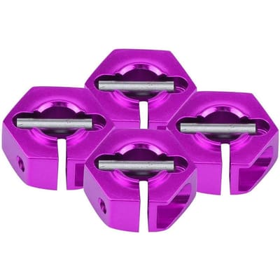 4 Stuks 12mm Zeskant Wielnaafadapters – Universeel voor 1/10 RC Auto's HSP Sakura – 5mm Hoogte, Paars