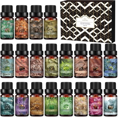 Set van 20 pure etherische oliën van 10 ml voor aromatherapie, geuroliën, kaarsen en zeep maken, perfect als cadeau voor elke gelegenheid