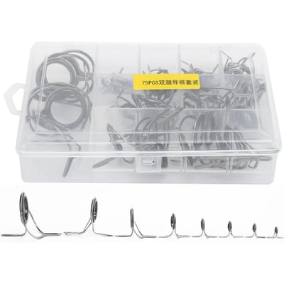 75 stuks Zeehengel Geleiderset Top Reparatiekit Hengel Onderdelen Visaccessoire gray