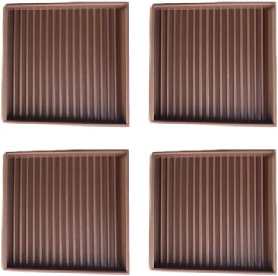 Meubel Zwenkbekers - Vloerbeschermers - Meubels Verplaatsen - Antislip Rubber - 64 cm Vierkant - Bruin