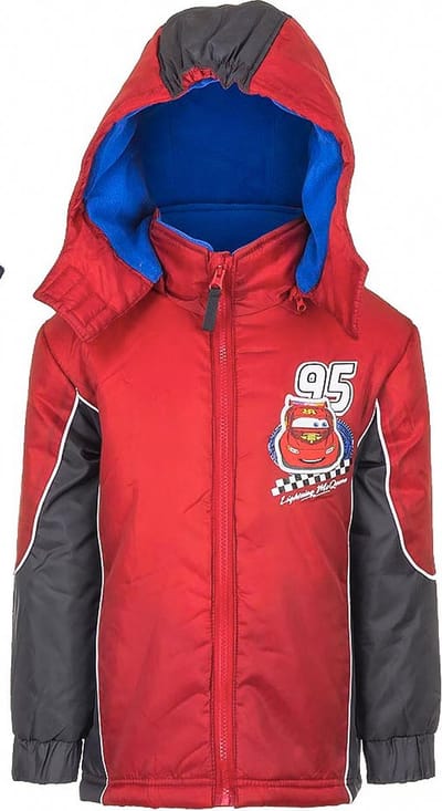 Disney Cars Winterjas - Rood - Afneembare Capuchon - Waterafstotend - Maat 98
