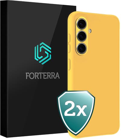 Hoesje 2 Stuks - Geschikt voor Samsung Galaxy A37 - Sterk & Shockproof - Back Cover - Case Siliconen - Telefoon Hoes - Geel