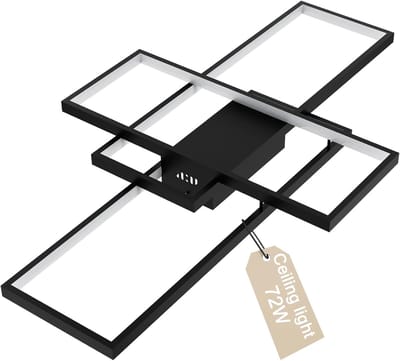 LED Plafondlamp 72 W - Moderne Eettafellamp - Met Acryl Lampenkap & Afstandsbediening - Dimbaar - Gestapelde Rechthoekige Plafondverlichting - Voor Woonkamer, Slaapkamer En Keuken - NAIZY