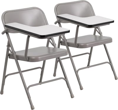 Moderne Vouwstoel met Tabletarm - Beige (2 Stuks)