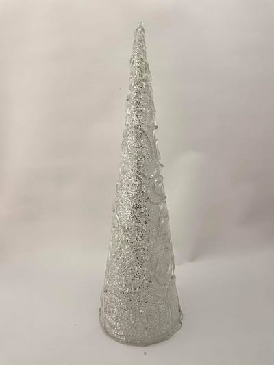 J-Line decoratieve kerstboom glitter wit 28cm
