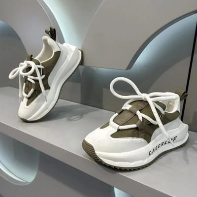 Heren Sport Casual Schoenen Nieuw Comfortabel Veelzijdig Ademend Antislip Heren Sneakers Modieus Dikke Platform Schoenen Masculino 44 groen