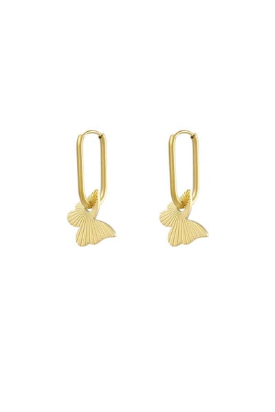 oorbellen met bedel vlinder - earrings with bed butterfly - stainless steel - moeder cadeau - kado tip - gift - present