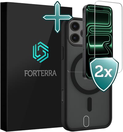 Hoesje Met 2x Screenprotector - Geschikt voor Apple iPhone 17 Pro - Magsafe Compatible - Sterk & Shockproof - Shock Proof Case - Back Cover - Telefoon Hoes - Zwart