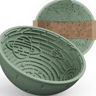 Famanu – Slow feeder likmat met zuignappen, siliconen hondenvoeraccessoire, groen