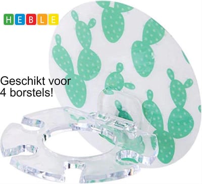*** Zelfklevende tandenborstelhouder - Badkamer organizer - Scheermeshouder - Cactuspatroon - Badkameraccessoires - Ophanghaken badkamer - van Heble® ***