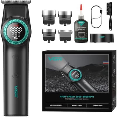 Professionele Haar Tondeuse voor Mannen met T-Blade, Draadloos en Oplaadbaar, 8000 RPM