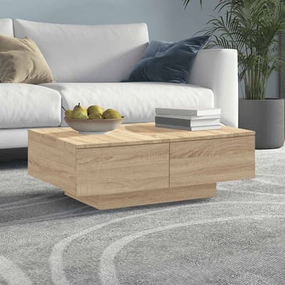 vidaXL - Salontafel - 90x60x31 - cm - bewerkt - hout - sonoma - eikenkleurig