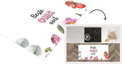 Keukenloper - Loper keuken - Spreuken - Quotes Beste Oma Ooit - Bloemen - Moederdag cadeautje - Oma - 120x60 cm - Keukenloper vinyl