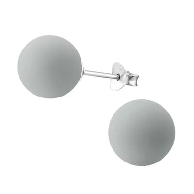 Aramat Jewels | Oorbellen | Zilveren pareloorbellen met lichtgrijze parel – 10 mm | | | |10mm | Zilver | Volwassenen | Verkleurd niet