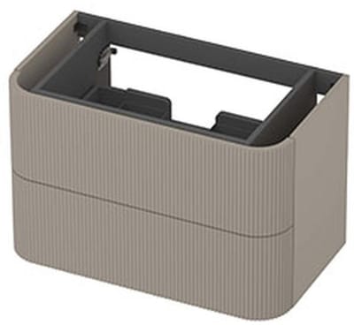 INK - Afgeronde Onderkast Gelakt 2 Laden Softclose met Gefreesd Front Tbv Grepen - 800x450x520 Mm - Mat Creme Cotton