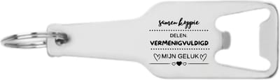 Akyol - samen koppie delen vermenigvuldigd mijn geluk flesopener - Liefde - familie - cadeau - 105 x 25mm