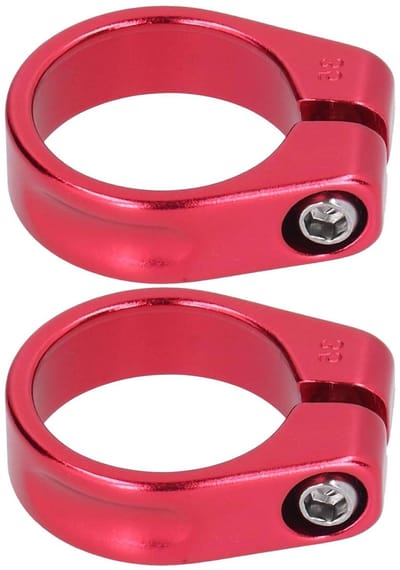 Zadelklem Fiets - Zadelpen Klem - Fiets Zadel Verstellen - Aluminiumlegering - 35 mm Diameter - Rood
