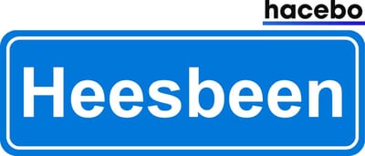 Hacebo - Plaatsnaam Sticker - 29x10 CM - Heesbeen sticker - Verkeersborden sticker - grappige cadeaus - Heesbeen