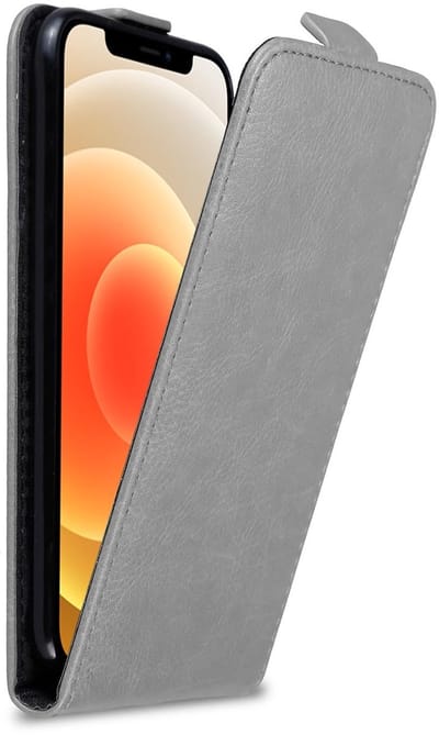 Cadorabo Hoesje geschikt voor Apple iPhone 12 MINI in TITANIUM GRIJS - Beschermhoes in flip design Case Cover met magnetische sluiting