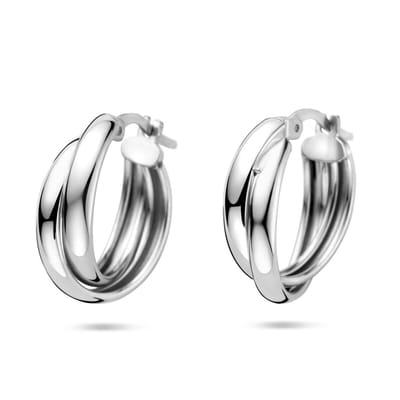 Zilveren gerhodineerde oorringen 19,5 mm - 1341601